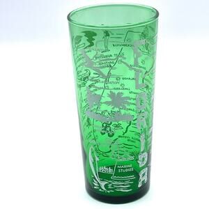 Vintage Anchor Hocking Forest Green Florida Souvenir Drinking Glass Tumbler